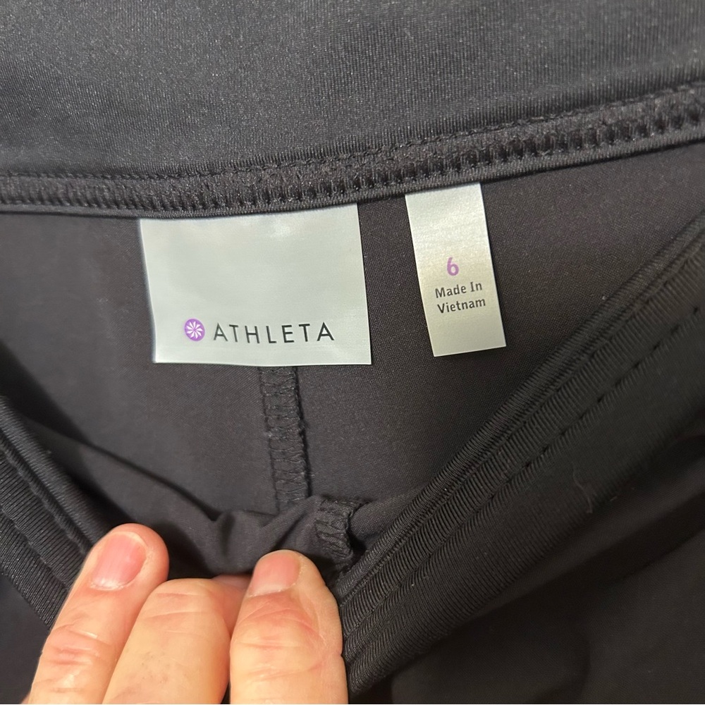 Athleta Black Pleated Wherever Skirt Skort Pocket Tennis Golf Workout Women’s‎ 6 - Picture 9 of 10